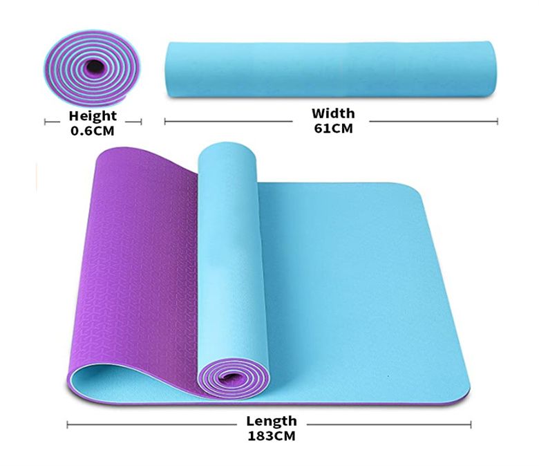 Dubbelskikt TPE Yoga Mat 6mm