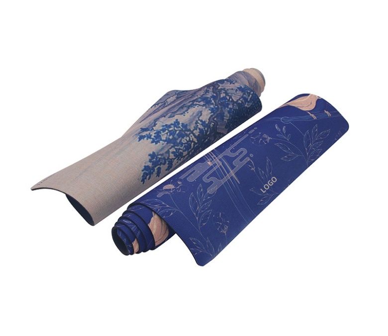 Naturgummi+linne yogaövningsmatta