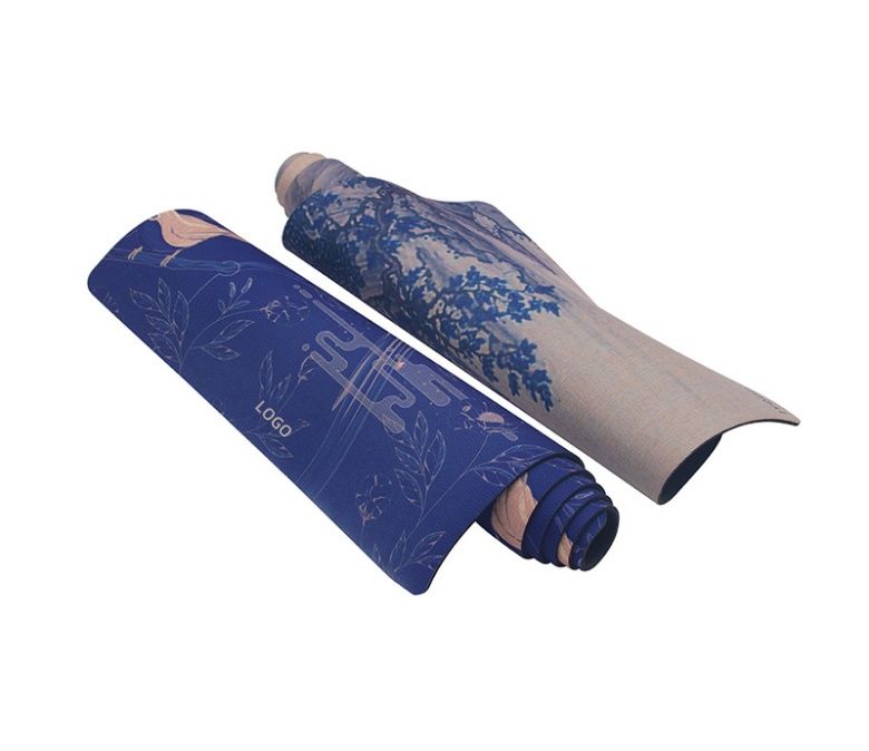 Naturgummi+linne yogaövningsmatta