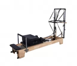 Deluxe Oak Wood Pilates reformator med halv trapes