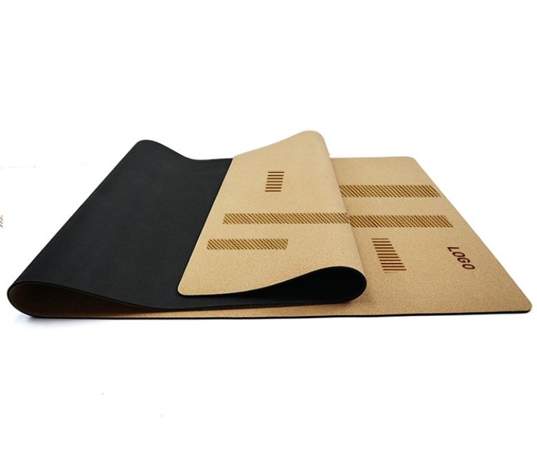 Studioklass Cork Rubber Yoga Mat med inriktningslinjer