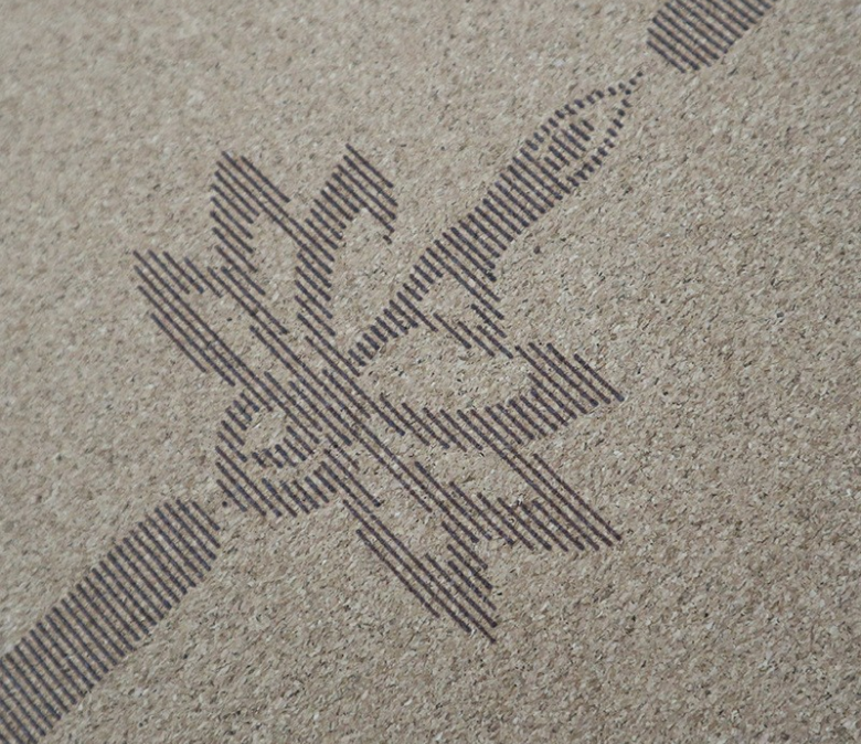 Studioklass Cork Rubber Yoga Mat med inriktningslinjer