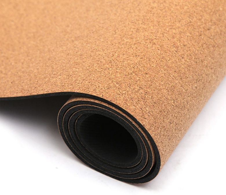 Studioklass Cork Rubber Yoga Mat med inriktningslinjer