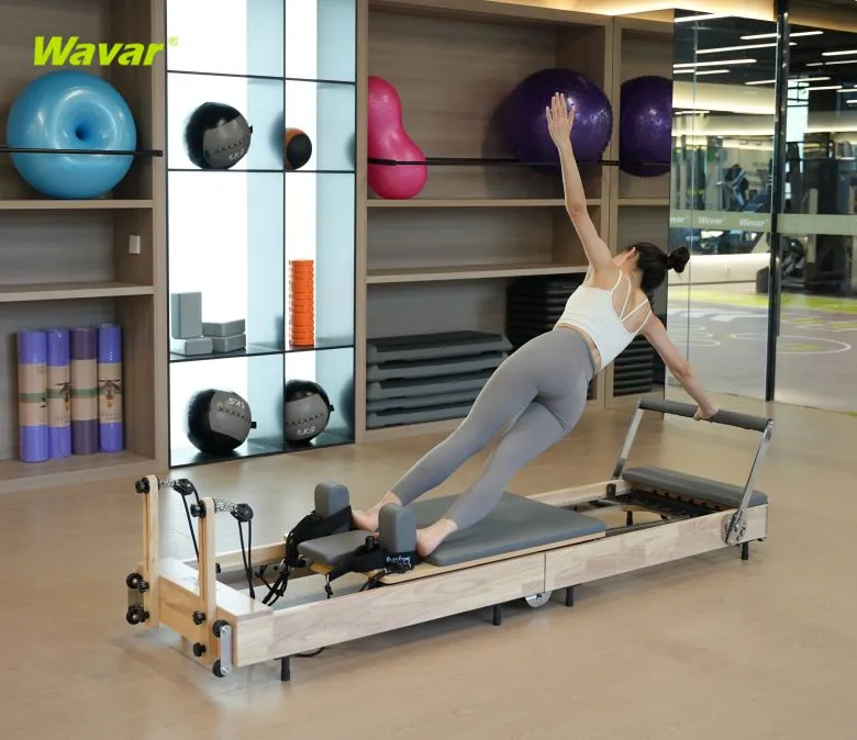 Fällbar träkroppsbalans Pilates Core Bed Reformator