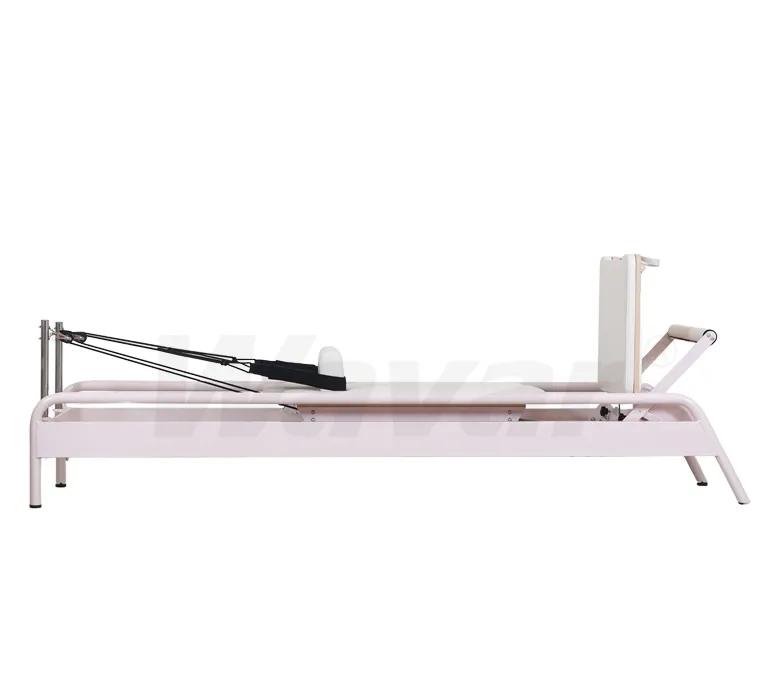 Ny Pink Steel Pilates reformator med inbyggd fotbar