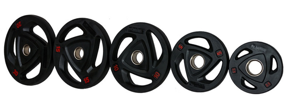 Högkvalitativ rundad skivstångsviktplatta med 3 grepphål-grossist från Kina Högkvalitativ rundad skivstångsviktplatta med 3 grepphål-grossist från Kina